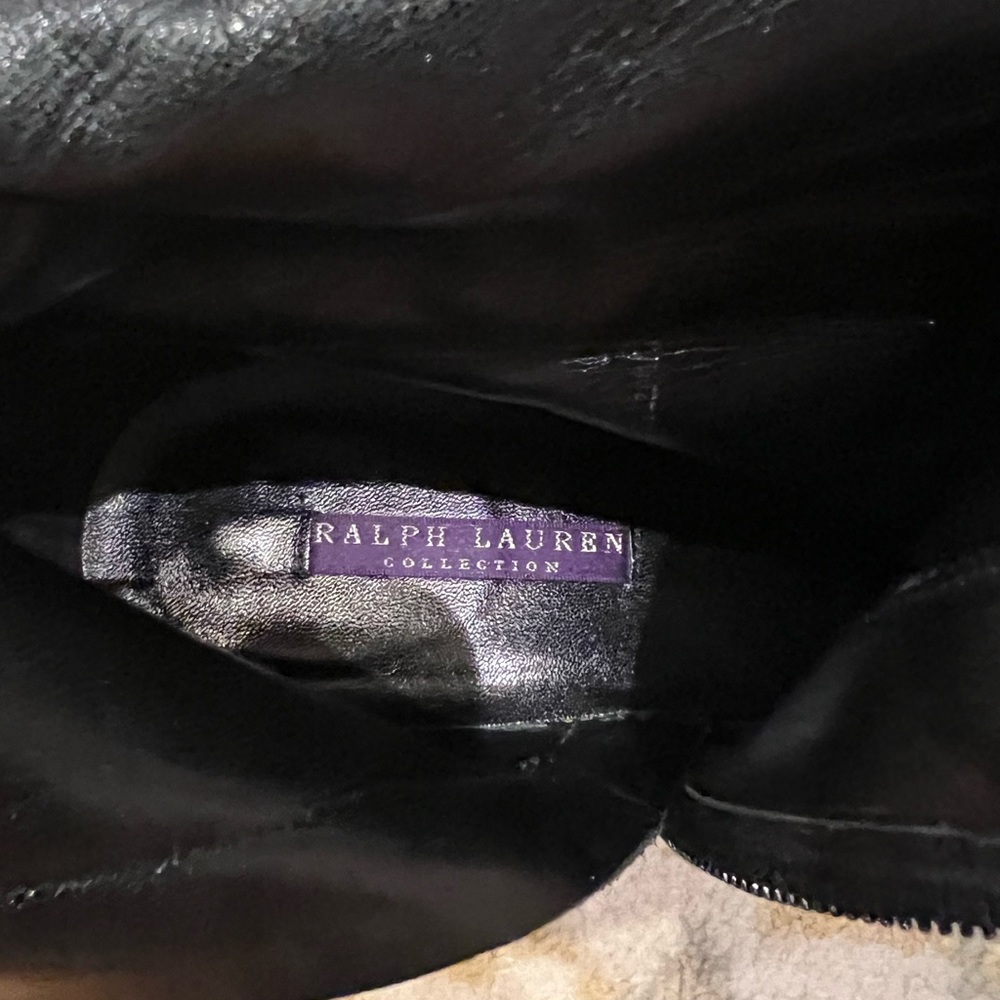 RALPH LAUREN Black Suede Ankle Boots - 9.5 - Picture 7 of 10
